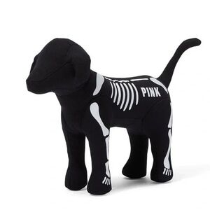 Victoria Secret PINK Skeleton Dog Figurine Black Halloween